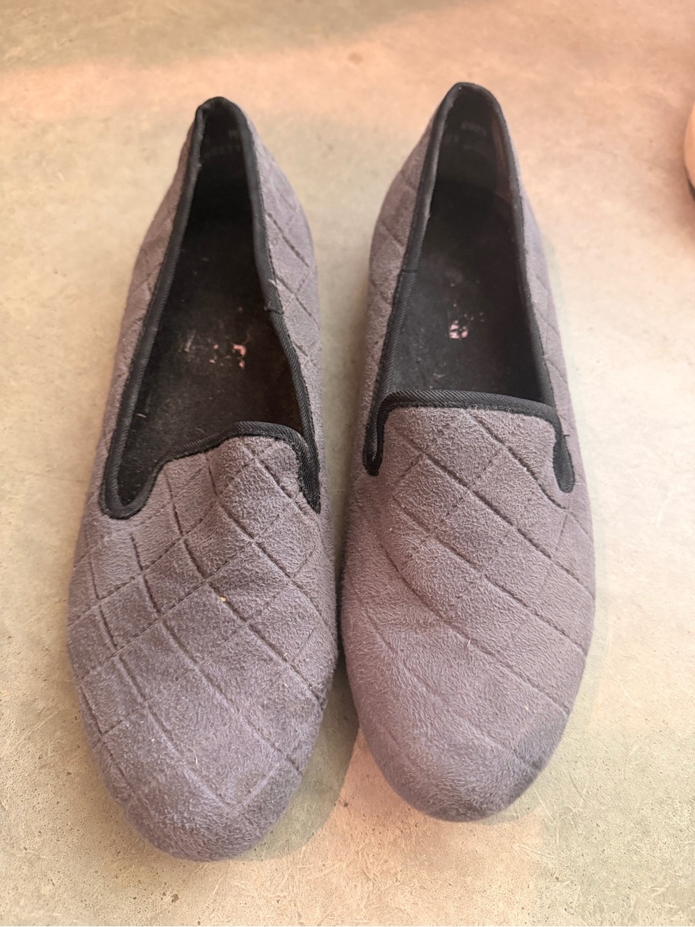 Munro Gray Quilted Fabric Walking Wedge Shoe Insole Black Detail 9M Comfort